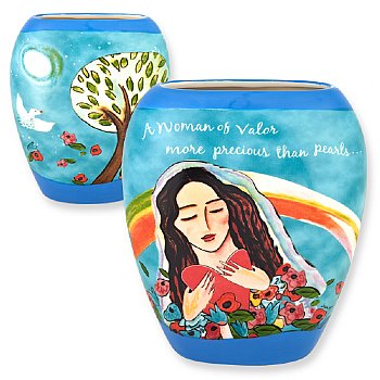 Eishet Chayil - Woman of Valor Designer Jewish Vase by Jessica Sporn