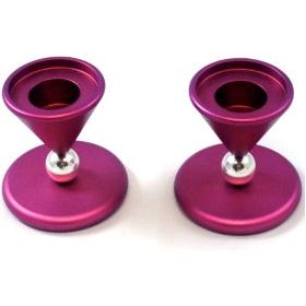 Anodized Aluminum Small Pair of Shabbat Candlesticks 2.5" Made By Dabbah in Israel 5 designs availab