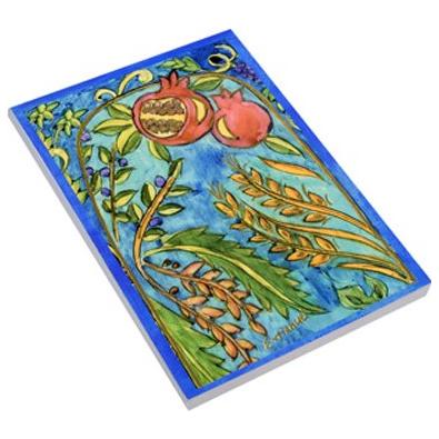 The Seven Species of Israel Decorative Notebook 5.1" x 3.7" Made in Israel by Emanuel