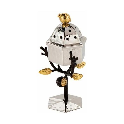 Hammered Metal Standing Besamim Spice Box "Pomegranate Branch" By Emanuel