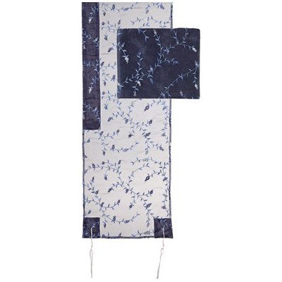 sold out Designer Blue Floral Embroidery Organza Tallit  Tallis 20"x 75" Made in Israel By Emanuel