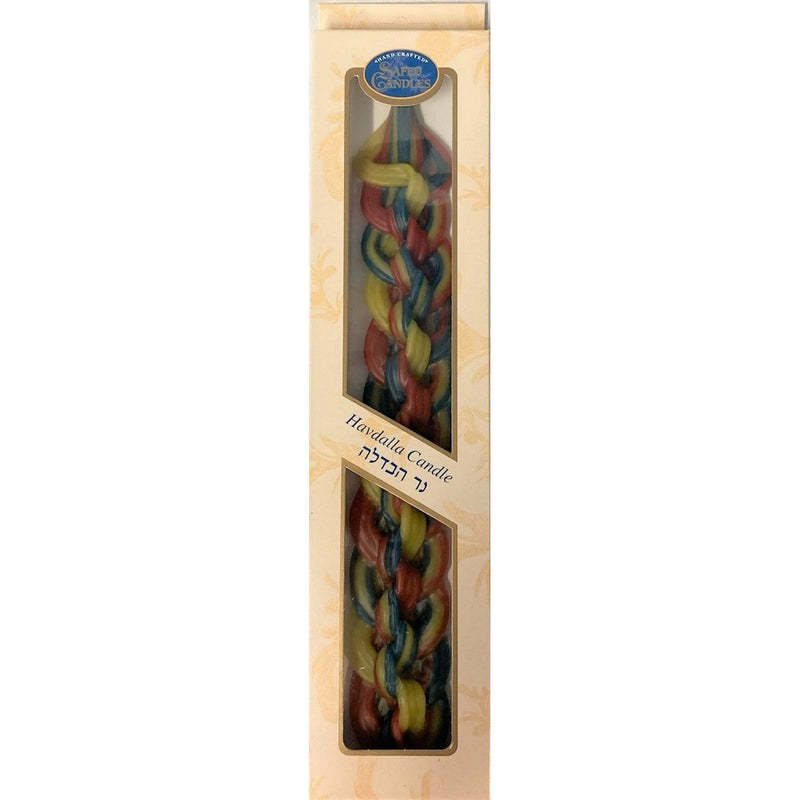 18 Wicks Safed Havdalah Candle 13" Pure Beewax Multicolor