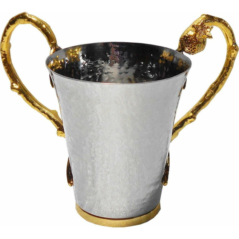 Hammered Washing Cup With Golden Pomegranate Branches By Karshi