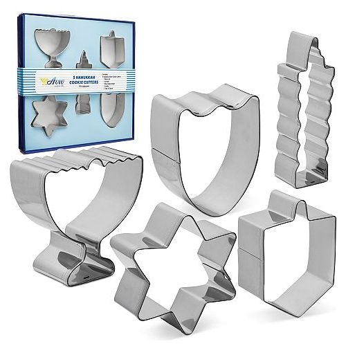 Chanukah Hanukkah Metal Cookie Cutters Set of 5