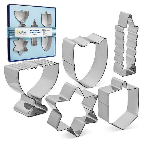 Chanukah Hanukkah Metal Cookie Cutters Set of 5