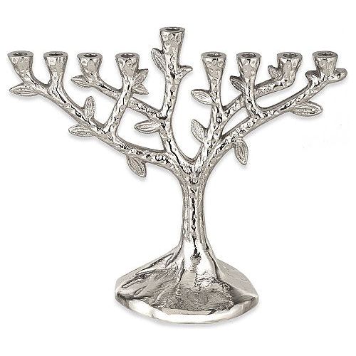 Aluminum Tree of Life Chanukah Menorah 8.5"x 5"