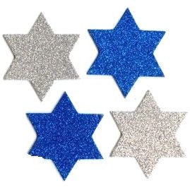 Star of David Glittering Foam Shapes Set of 36 Great for Classroom