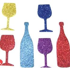 Glittering Bottles & Cups Cutouts