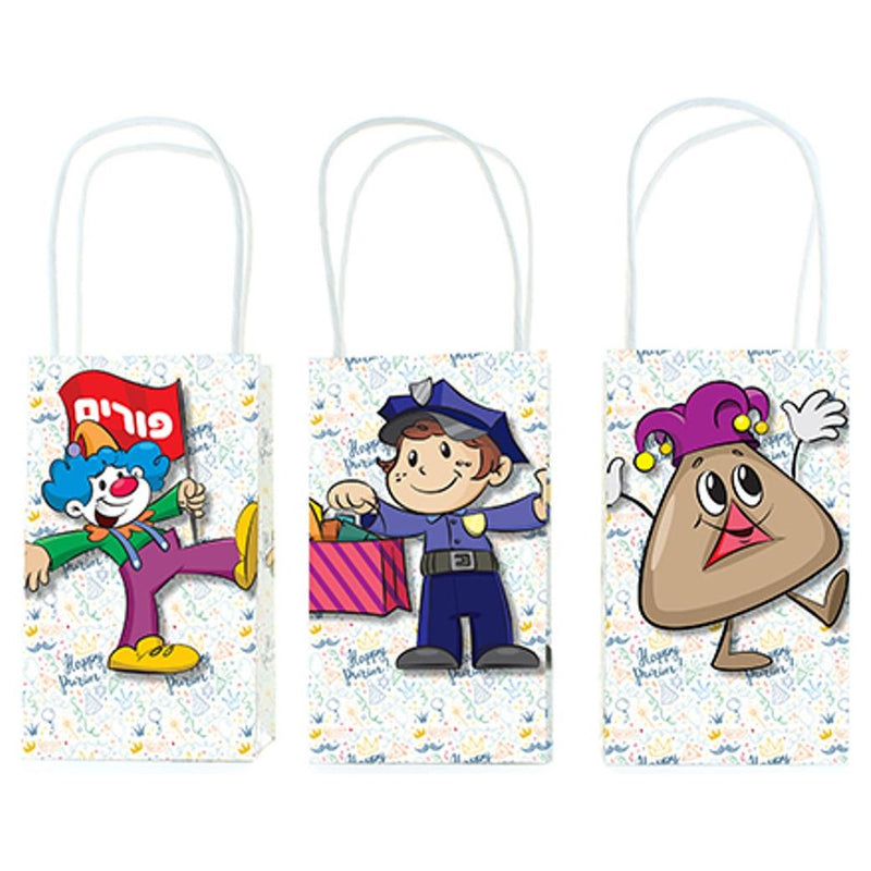 Colorful Purim Bags Mini Paper Treat BAGS for PURIM Set of 6 Great for Mishloach Manot!