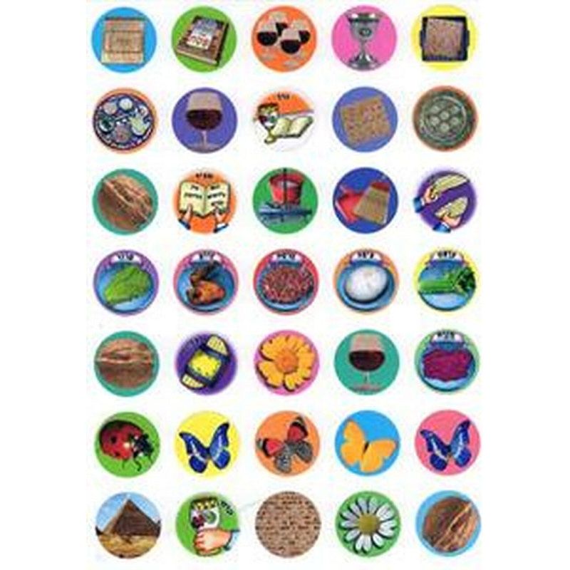 Colorful Jewish Mini Stickers - Passover Symbols - Set of 350