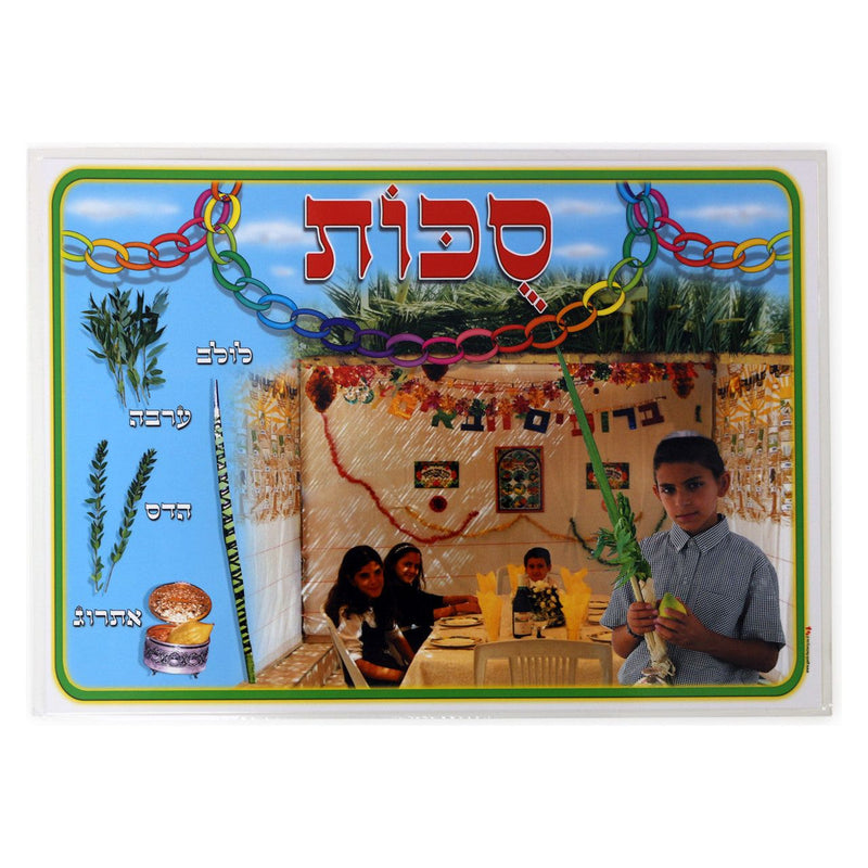 Laminated  Jewish Colorful Poster Sukkot 18" x 13" Great for Classroom