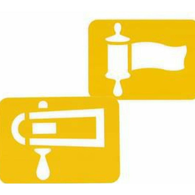 Megillah and Gragger Jewish Purim Stencil Set of 2