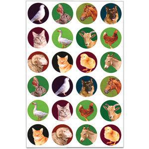 Mixed Animals Stickers 1" each Set of 240 Made in Israel