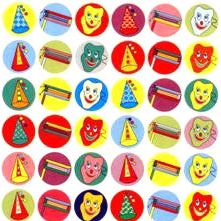 Mini Purim Symbols Jewish Stickers 10 Sheets - Set of 480 Stickers - Diameter 0.75" - Made in ISRAE
