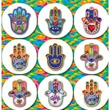 Hamsa Colorful Jewish Stickers Set of 120