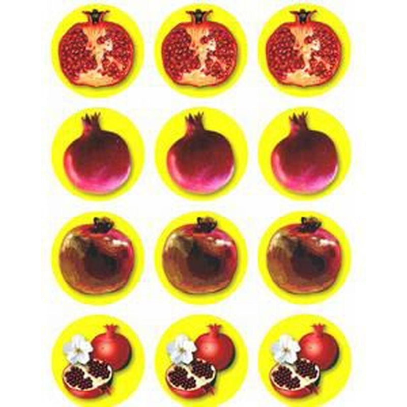 Pomegranates Rimonim Jewish Stickers for Rosh HashanaSet of 120
