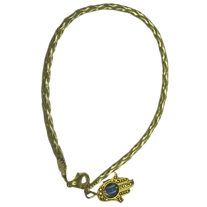 Silver Hamsa & Evil Eye Charm Silver Braided Leather Bracelet A best seller