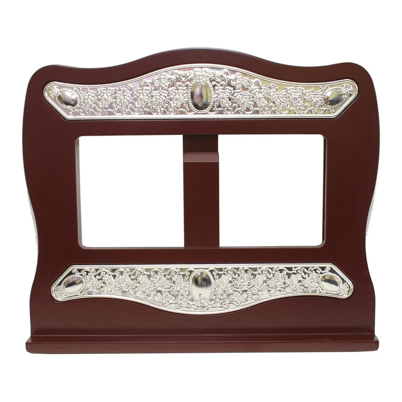 Silver Plated Medallion Grapes design Wood  Tabletop Shtender