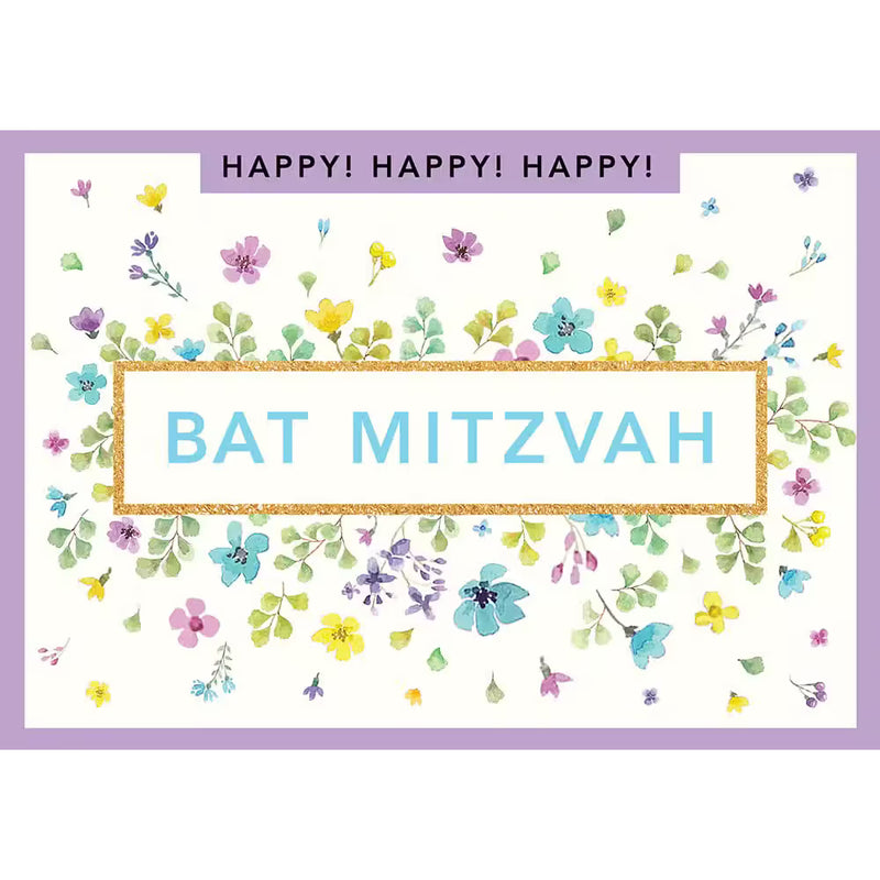 Bat Mitzvah Happy! Jewish Greeting Card by Mickie Caspi