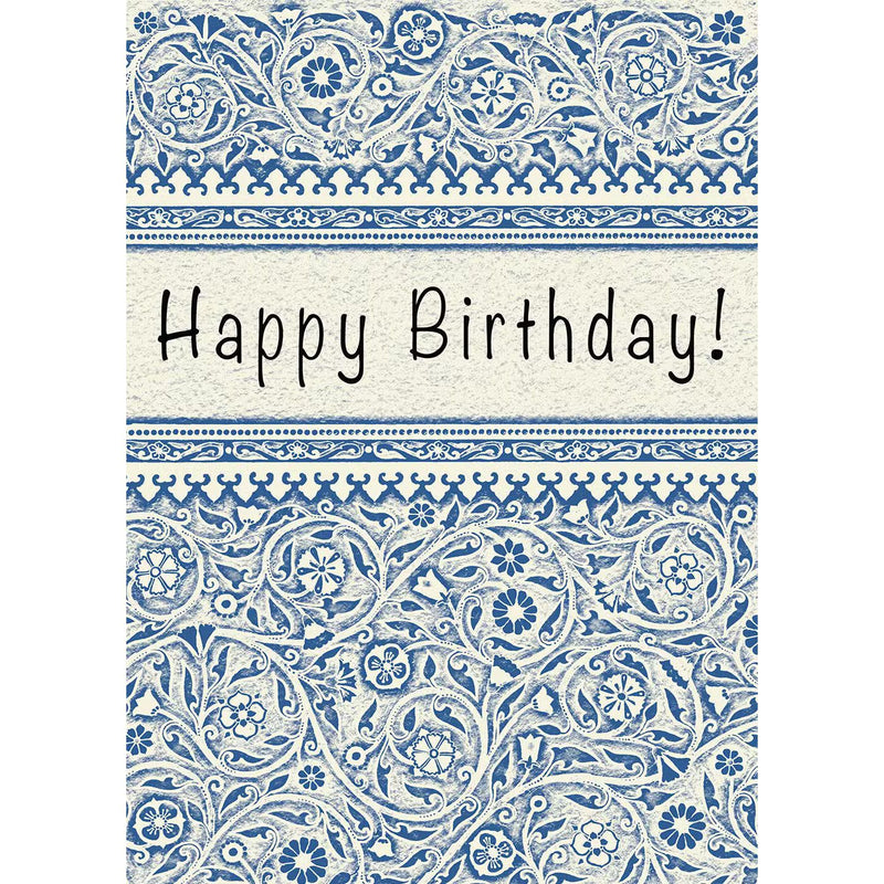 Birthday Swirl Jewish Happy Birthday Greeting Card by Mickie Caspi