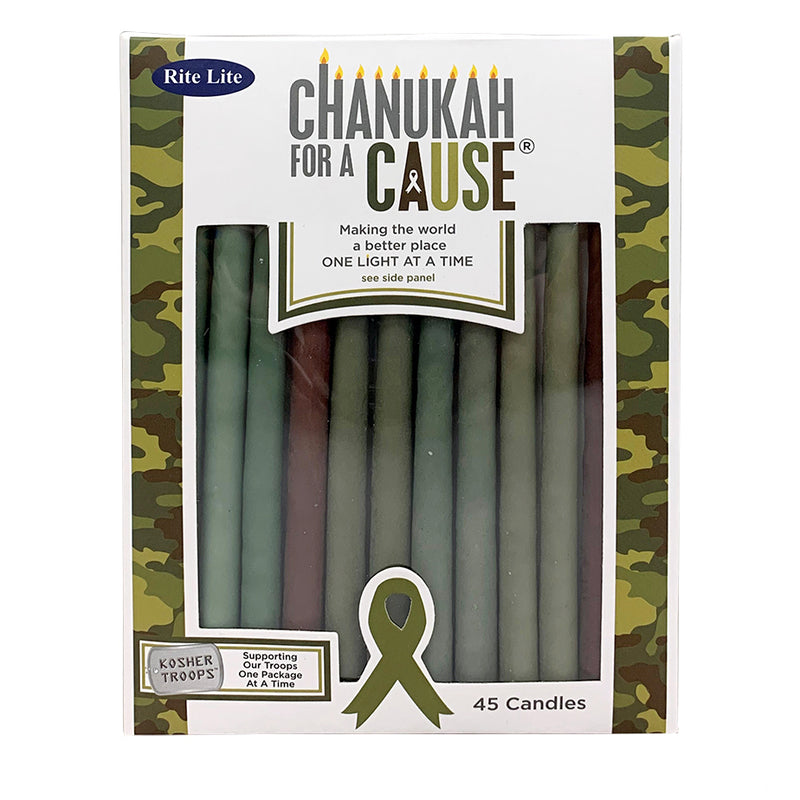 Chanukah For A Cause™  Candles for Kosher Troops Camouflage Colors ONE LIGHT AT A TIME