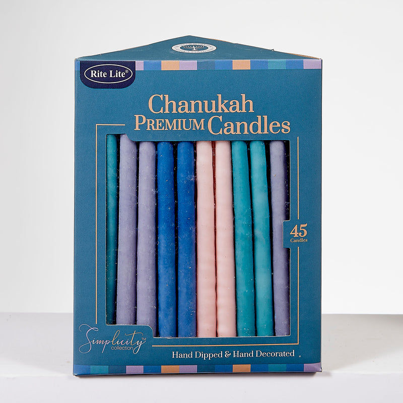 Deluxe Chanukah Candles Simplicity Colors Set of 45
