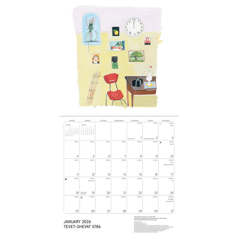 5786 The Jewish Museum Wall Calendar 2025 - 2026  Featuring 12 Artworks from Jewish Museum, New York