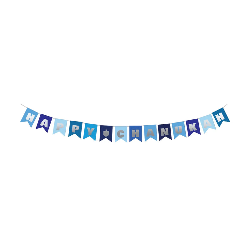 Happy Chanukah Foiled Cardboard Bunting Reusable Decoration