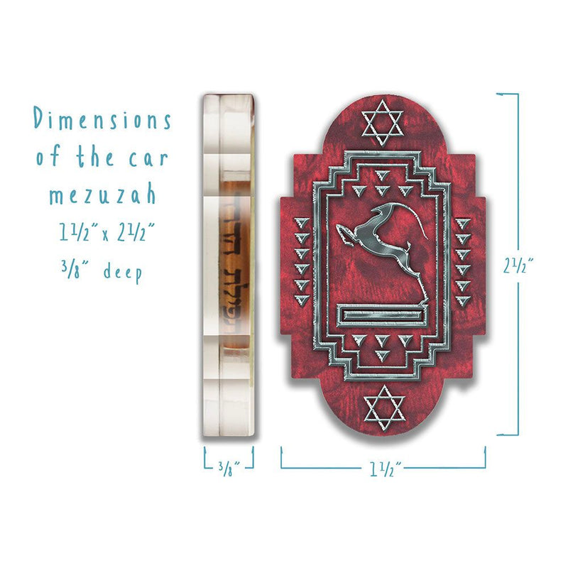 Art Deco Gazelle Car Mezuzah By Mickie Caspi Traveler's Prayer included