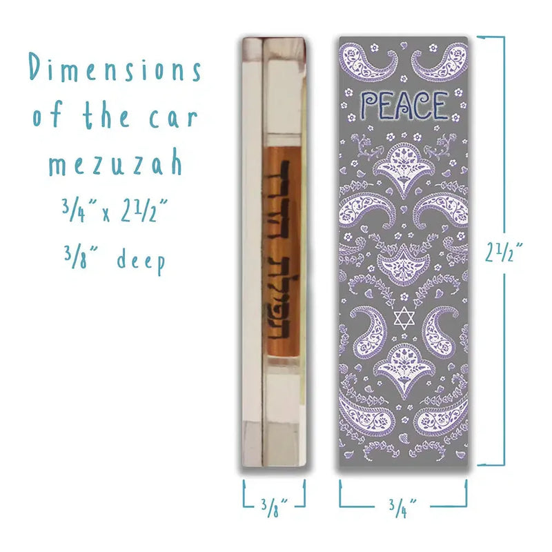 Peace Shalom Judaic Car Mezuzah Traveler's Mezuzah by Mickie Caspi 0.5" × 2.5"