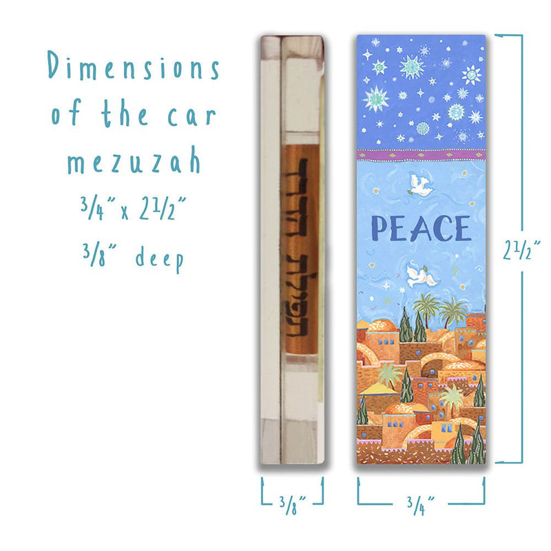 Artistic Car Mezuzah Traveler Prayer Mystic Jerusalem by Mickie Caspi