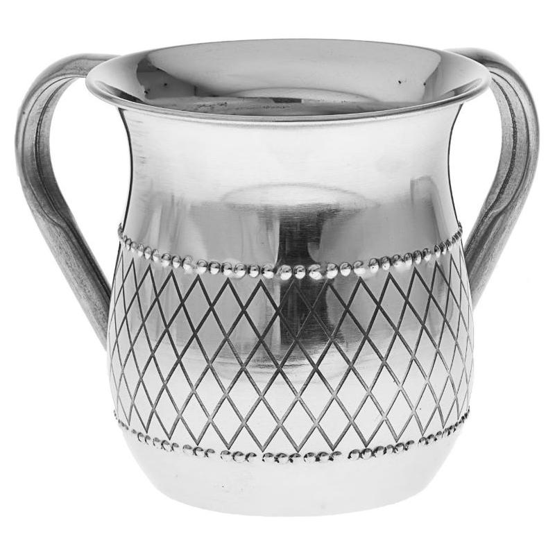 Netilat Yadaim Washing Cup Diamond Design Stainless Steel