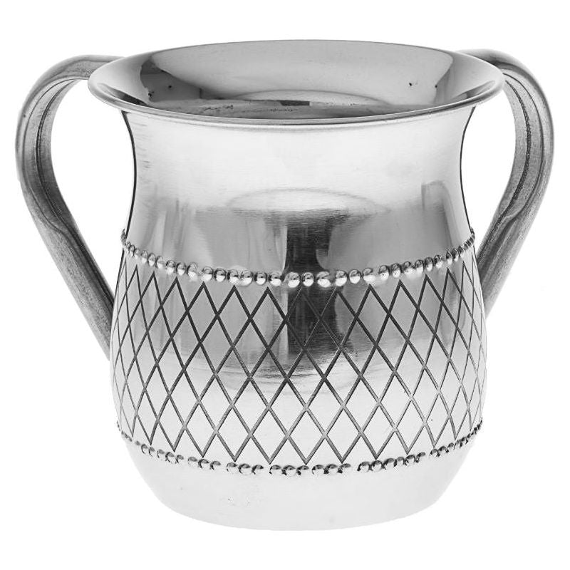 Netilat Yadaim Washing Cup Diamond Design Stainless Steel