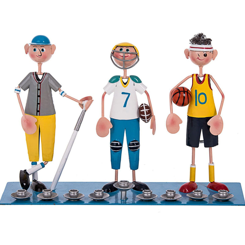 NEW Collectible SPORTING BOYS Chanukah Metal Menorah