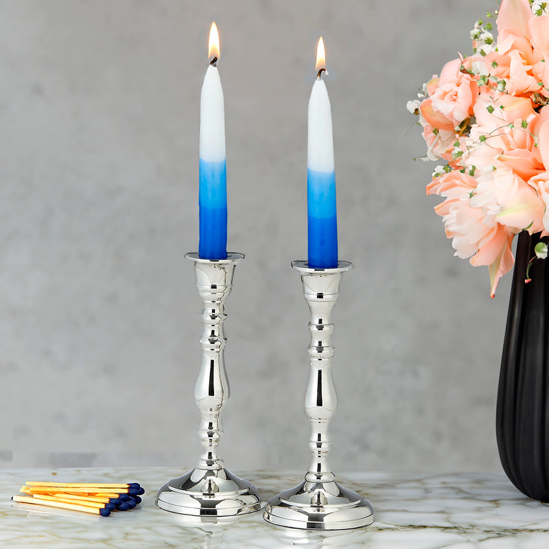 Elegant Classic Design Shabbat Candlesticks 7" tall Set of 2