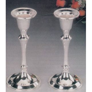 Silver Plated Shabbat Candlesticks 5" Set of 2