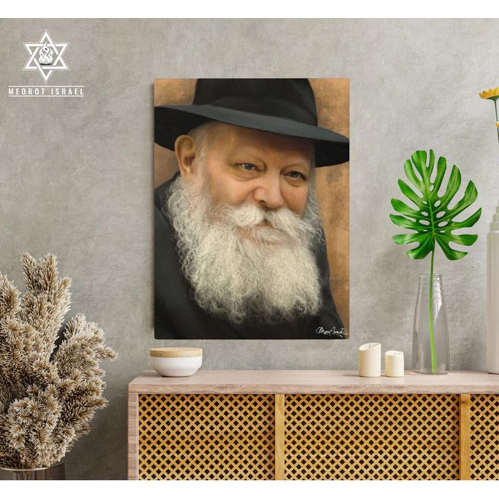 Canvas Painting Portrait The Lubavitcher Rebbe  3 sizes available