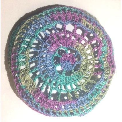 Designer Crochet Ladies Kippah / Yarmulke Impressionism Colors One of a kind!