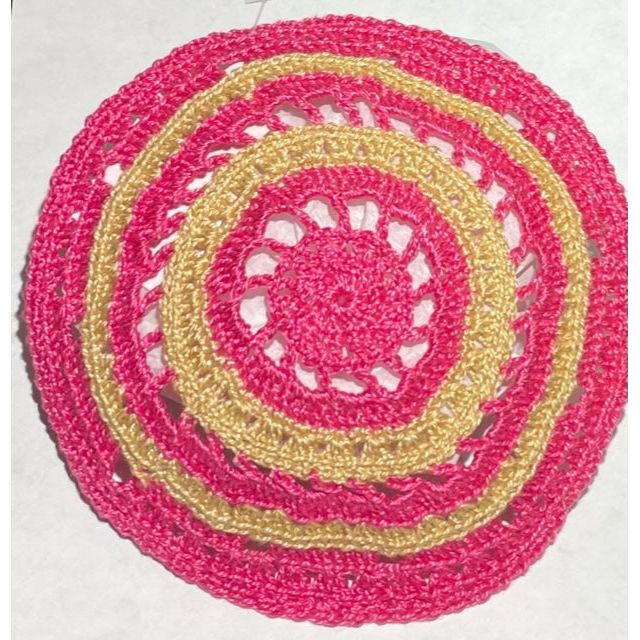 Custom Hand Made Designer Ladies Girls Gold Pink Lace Crochet Kippah Yarmulke Hair covering