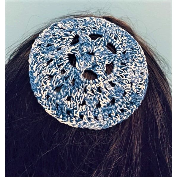 Ladies Crochet Kippah Knit Hair Women Covering Blue Mélange STAR of David Custom Made in USA