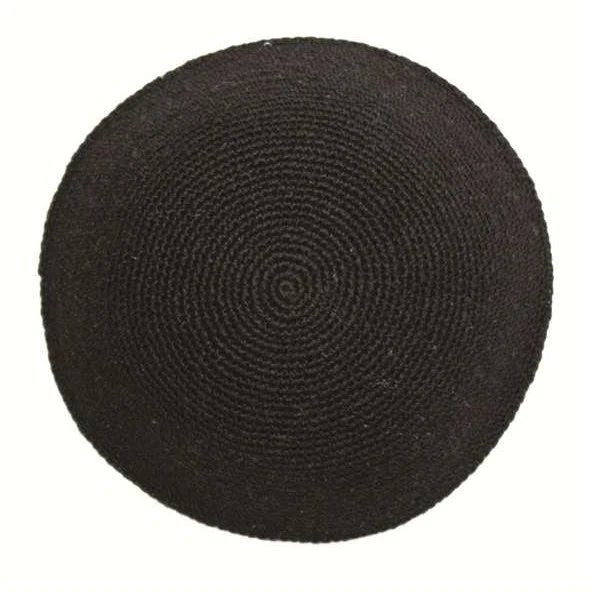 High Quality Black Kippah / Special Knit Yarmulke 8" Hand Made in Israel