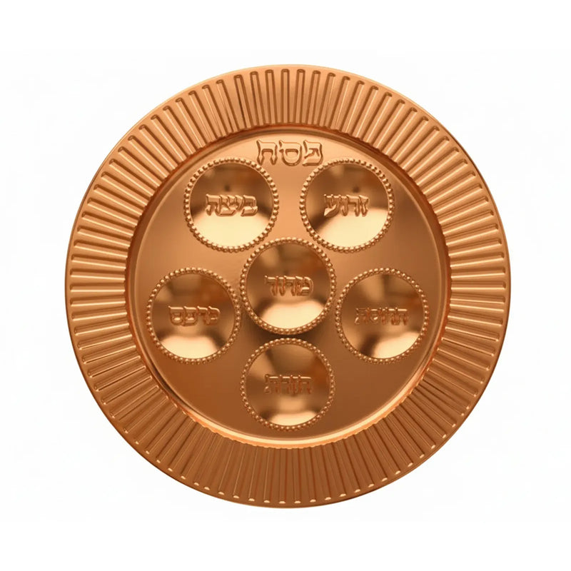 Disposable High Quality Plastic / Foil Seder Plate in Copper Color Set of 10