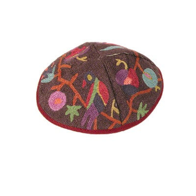Hand Embroidered Cotton Tallit The Matriarchs in multicolor 21" X 77"  by Yair Emanuel