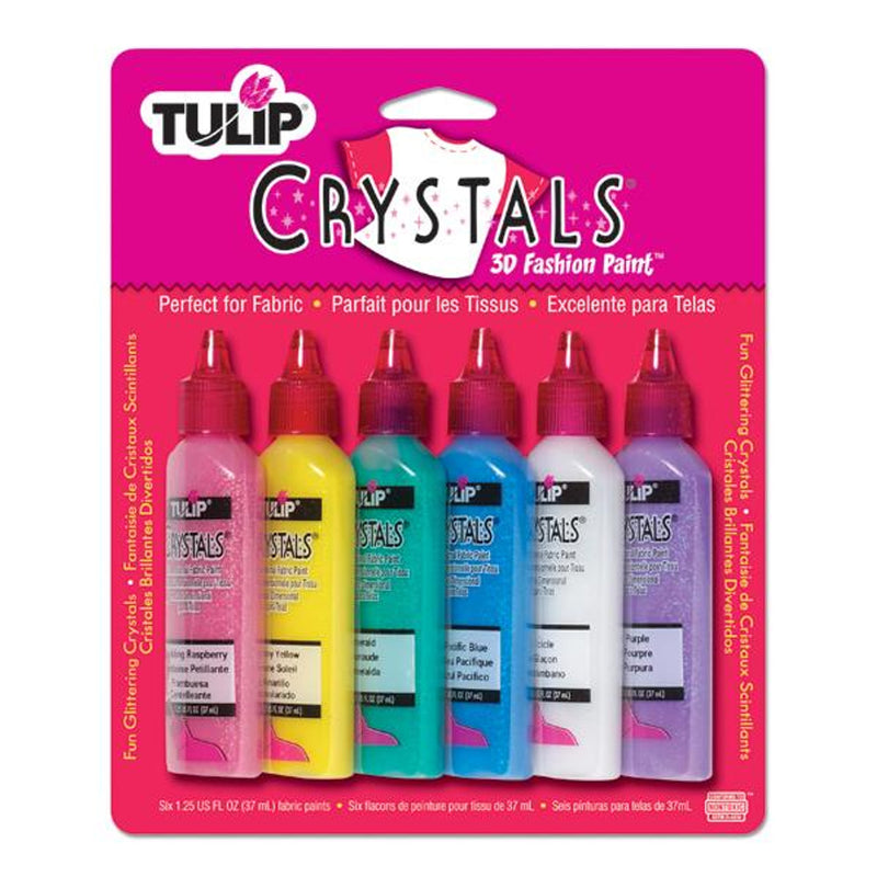TULIP 3D Fashion Paints Fun Glittering 'Crystals' Set of 6
