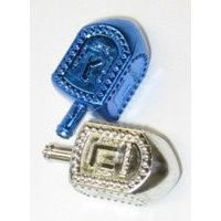 Metallic Blue & Silver Plastic Dreidel