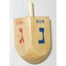 Large Natural Wood Chanukah Draydel / Dreidel with Lettering