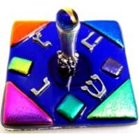 Cobalt Dreidel Fused Art Glass By Tamara Baskin
