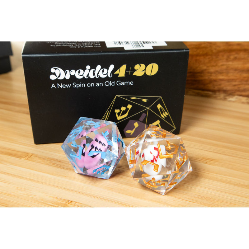 Dreidel4+20 New Chanukah Game A Set of 2 Fancy dreidels A NEW Spin on the Old Game
