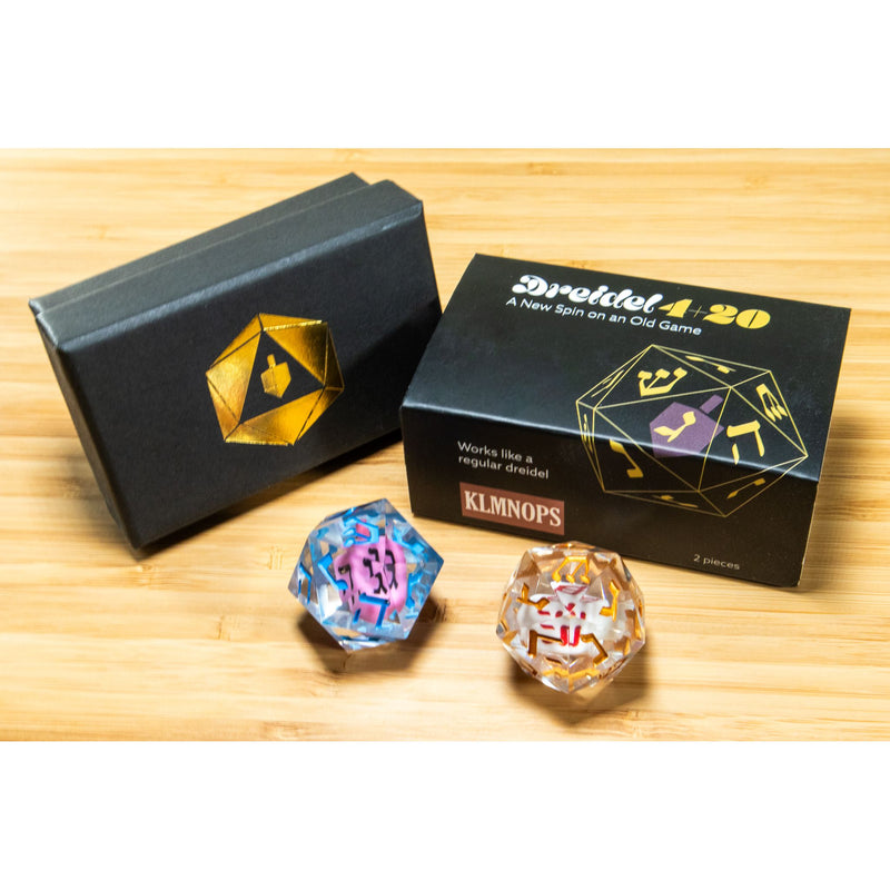 Dreidel4+20 New Chanukah Game A Set of 2 Fancy dreidels A NEW Spin on the Old Game