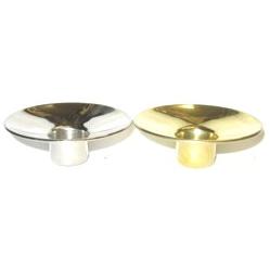 Shabbat Candle Drip Cup - Plain Brass Plated 2.5''